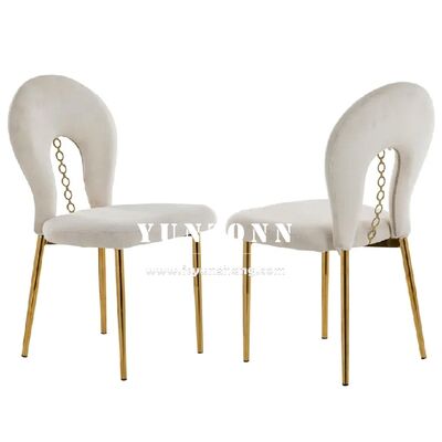 Buen precio Silla de terciopelo de oro con patas de acero inoxidable para eventos de bodas y banquetes en línea