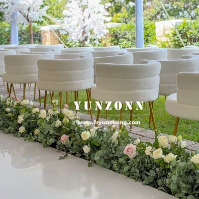 Buen precio Sofá seccional de lana de cordero blanco moderno Sofá de sala de estar curvo semicírculo Sofá medio redondo Diseño en línea