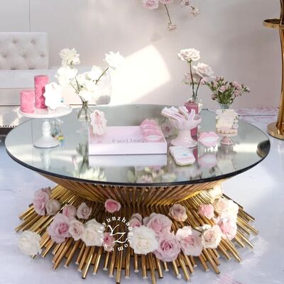 Buen precio Divina mesa de café de lujo con base metálica de alambre y espejo Top Designer Muebles de sala de estar y decoración del hogar en línea