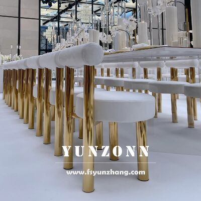 Buen precio Diseño moderno Luxury Metal Banquete Sillones de fiesta Alta calidad Venta caliente para hoteles Comida al aire libre Recepción de boda en línea