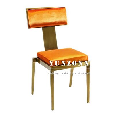 Buen precio Silla de acero inoxidable cepillado de lujo para eventos musulmanes Silla de banquete de terciopelo de diseño simple para bodas y restaurantes en línea