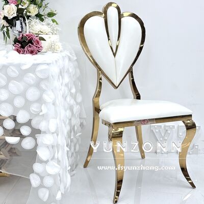 Buen precio Salón de bodas Corazón espalda silla de trono de acero inoxidable para hoteles restaurantes silla de espalda alta apilada muebles de eventos de Dubai en línea