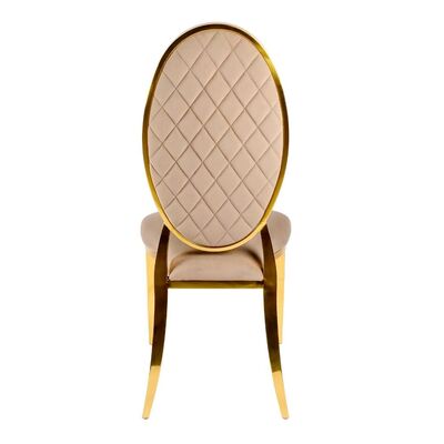 Buen precio Sillones de comedor de boda de estilo moderno sillas de hotel de acero inoxidable y terciopelo sillas elegantes apilables en línea