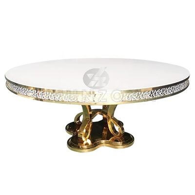 Buen precio Moderno de lujo MDF/Vístula de mesa de comedor de acero inoxidable para el exterior Muebles de hotel Bodas Banquetes Fiestas en línea