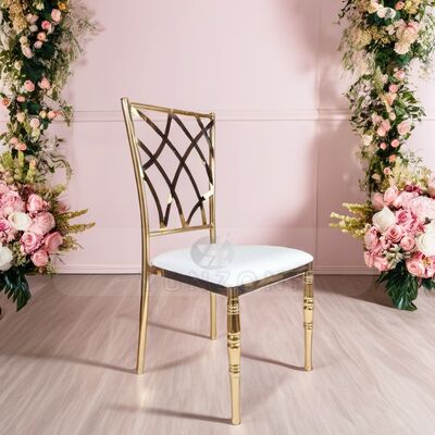 Buen precio Modernas sillas de comedor de cuero de acero inoxidable apilables Banquete fiesta evento muebles hoteles bodas al aire libre trono real rey en línea
