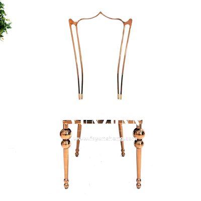 Buen precio Silla de comedor de trono para bodas y banquetes, color oro rosa, acero inoxidable duradero, cuero sintético para hotel, sala de estar y eventos en línea