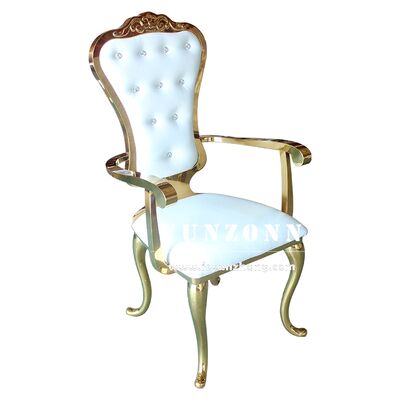 Buen precio Silla de boda de acero inoxidable romántica de lujo para banquetes y eventos de princesa real para sala de estar, apartamento o villa en línea