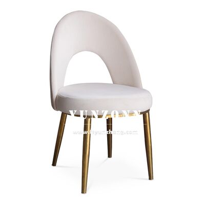 Buen precio Silla de comedor tapizada de terciopelo contemporánea con patas de diseño en oro cepillado, beige / negro en línea