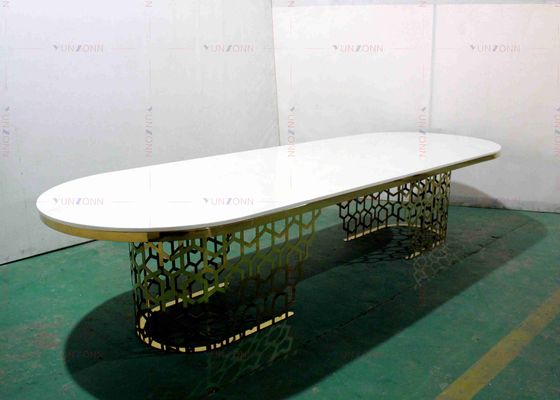 Buen precio OEM resistente grande de lujo moderno del MDF de la mesa de comedor del estilo del banquete 4000X1200X750m m en línea