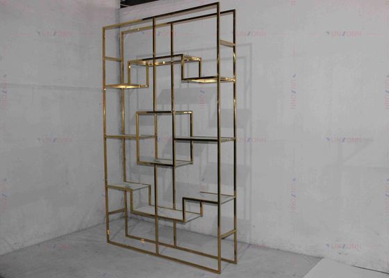 Buen precio Lujo clásico de acero inoxidable del vino del estante de la luz moderna de oro del gabinete en línea