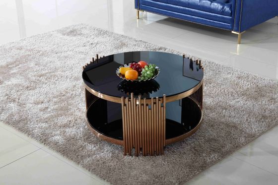 Buen precio La mesa de centro elegante de lujo moderna de la ronda del oro de la tabla de té fijó los muebles de la sala de estar en línea