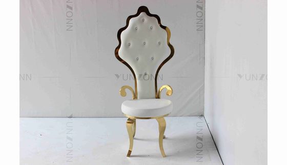 Buen precio Alto acero inoxidable trasero del mobiliario de la silla de la boda de la silla nupcial blanca magnífica del banquete en línea