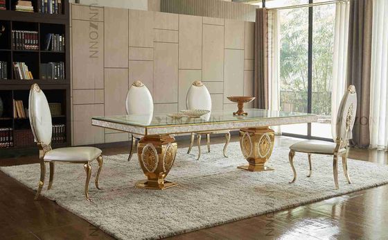 Buen precio Mesa de comedor noble de lujo del modelo de las tablas de banquete de la boda de la atmósfera con 10-12 Seaters en línea