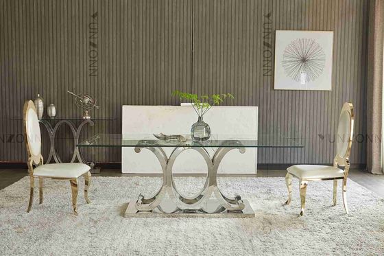 Buen precio 10 mesa de comedor moderna de Seaters SS con el vidrio moderado desprendible en línea