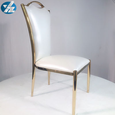Buen precio Silla tapizada silla del comedor del oro del banquete de la boda de Chrome SS en línea