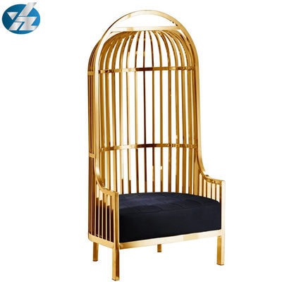 Buen precio Acero inoxidable colorido de Chairs 10KGS 201 de novia y del novio de la silla del Birdcage del oro en línea