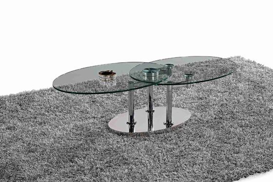 Buen precio La mesa de comedor oval de cristal moderna plegable moderó el marco de acero inoxidable de cristal L200xW100xH75cm en línea