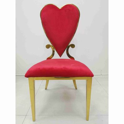 Buen precio La silla roja del banquete de la boda del corazón del póker cubre los muebles del comedor con cuero del amortiguador del terciopelo en línea